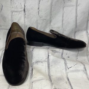Gianvito Rossi Velvet Marcel Loafers Brown Slip On Leather Soles Unisex